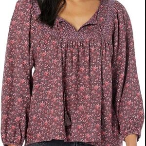 Lucky Brand women’s long sleeve peasant top size L